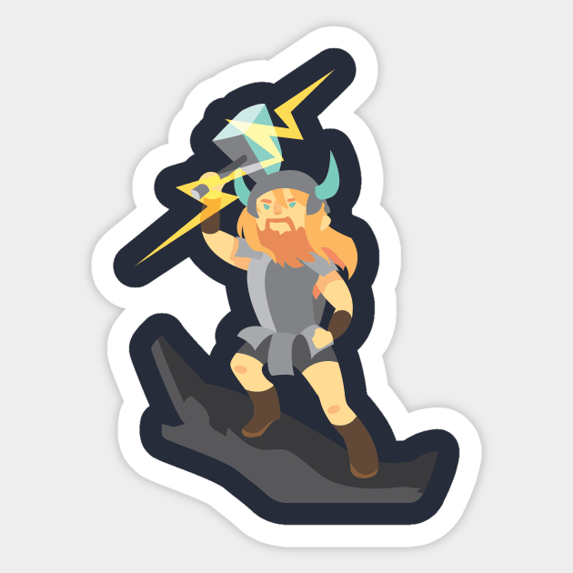 Thor God of Thunder Sticker by Loofycat